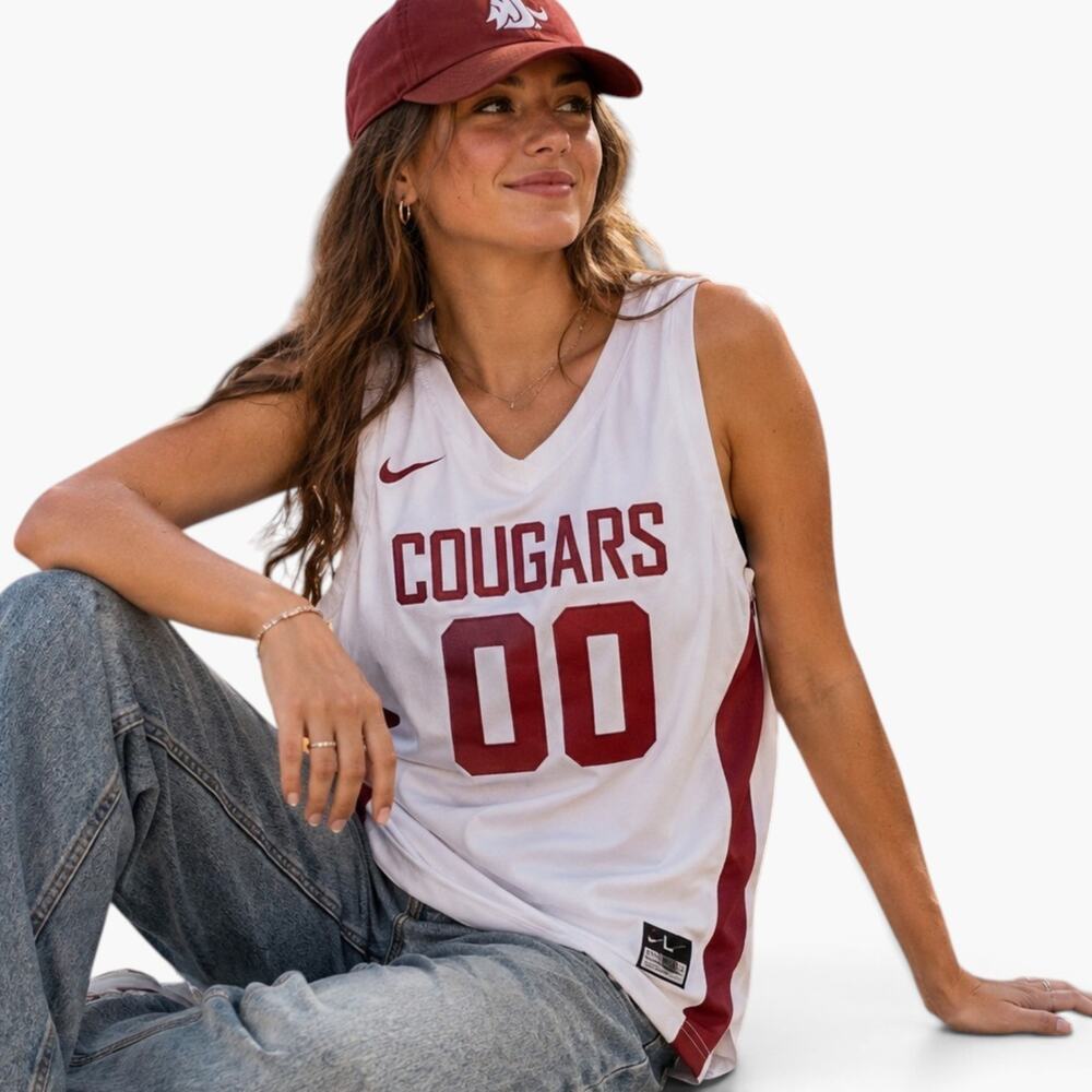 Nike Washington State Cougars Basketball Jersey NWT Womens L White Dri-FIT WSU
